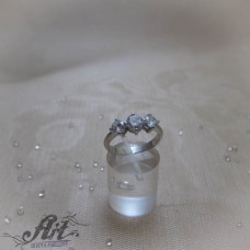 Сребърен дамски пръстен с циркони R-1070